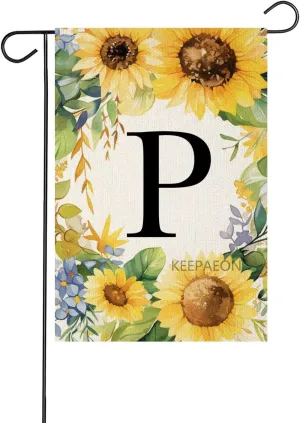 Monoram Letter B arden Fla Summer Sunflower 12x18 In Vertical Double Sided Sprin Floral Outside Decorations Small Linen Family Last Name Initial Yard Fla (2109)