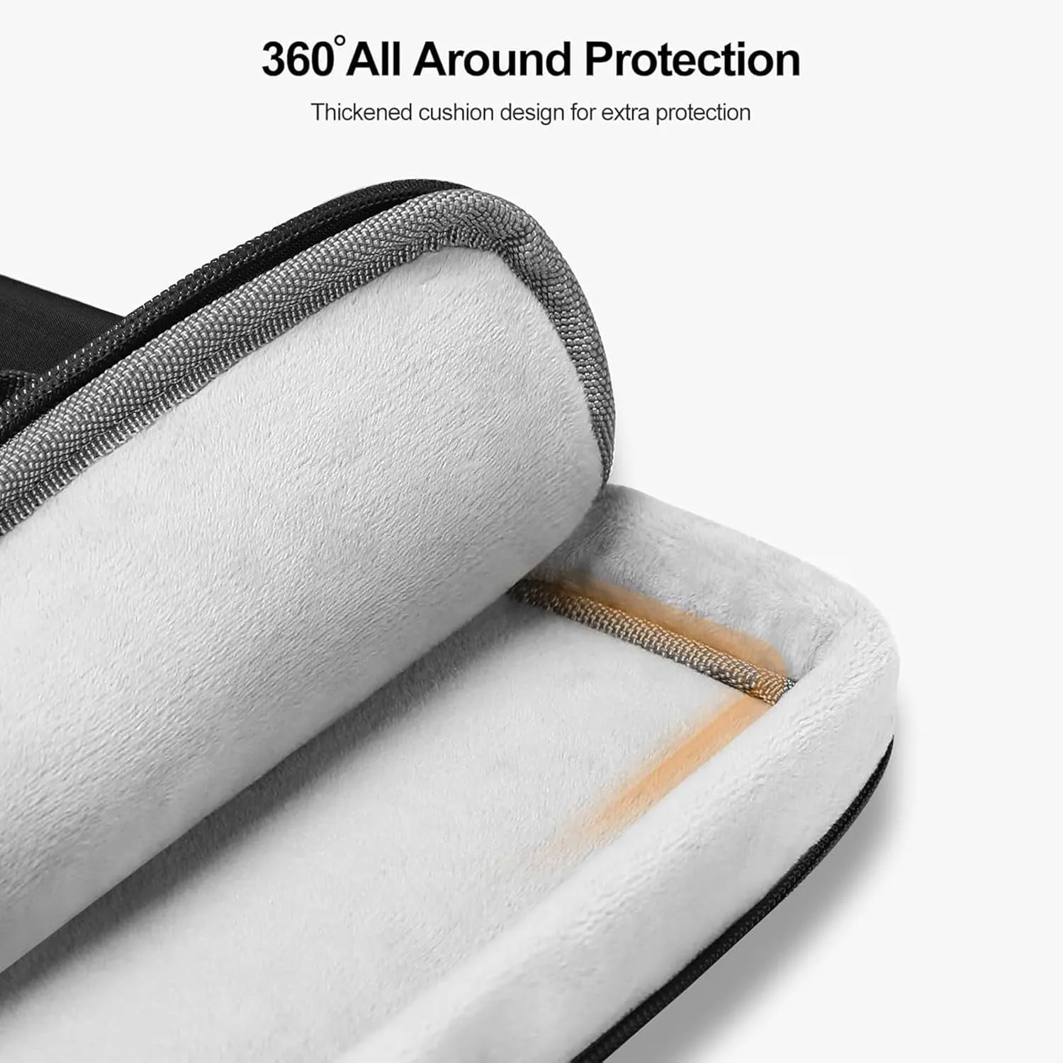 MOSISO 360 Protective Laptop Bag, 15.6 inch Vertical Computer Bag Compatible with MacBook Pro 16 inch, HP, Dell, Lenovo, Asus Notebook with Shoulder Strap & Front Raised & Vertical Pockets, Black