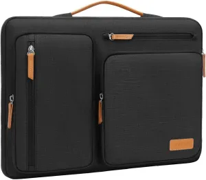 MOSISO 360 Protective Laptop Case 13.3 inch, 13-14 inch Laptop Sleeve Compatible with MacBook Air/Pro 13 / Pro 14, HP Dell Acer ASUS, Side Open Carrying Case with 4 Zipper Pockets&Handle, Black