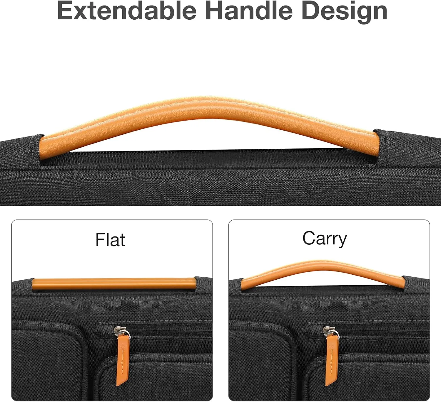 MOSISO 360 Protective Laptop Case 13.3 inch, 13-14 inch Laptop Sleeve Compatible with MacBook Air/Pro 13 / Pro 14, HP Dell Acer ASUS, Side Open Carrying Case with 4 Zipper Pockets&Handle, Black