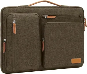 MOSISO 360 Protective Laptop Case 16 inch, 15-15.6 inch Laptop Sleeve Compatible with MacBook Pro 16, HP, Acer, Dell, Lenovo, ASUS, Side Open Carrying Case with 4 Zipper Pockets&Handle,Carob Brown