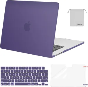 MOSISO Compatible with MacBook Air 15 inch Case M4 M3 M2 2025 2024 2023 Release A3241 A3114 A2941 with Touch ID, Plastic Hard Shell Case&Keyboard Cover&Screen Protector&Storage Bag, Imperial Purple