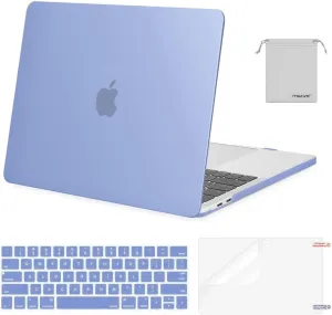 MOSISO Compatible with MacBook Pro 13 inch Case M2 2025, 2024, 2023, 2022-2016 A2338 M1 A2251 A2289 A2159 A1989 A1708 A1706, Plastic Hard Shell&Keyboard Cover&Screen Film&Storage Bag, Serenity Blue