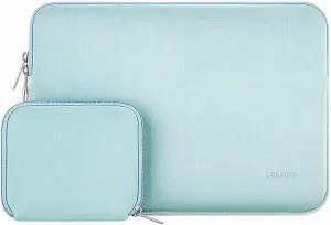 MOSISO Laptop Case 13.3 inch, 13-13.3 inch Laptop Sleeve Bag Compatible with MacBook Air/Pro 13 / Pro 14, HP Dell ASUS Lenovo Notebook, Neoprene Computer Sleeve Bag with Small Case, Mint Green