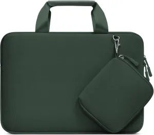 MOSISO Laptop Case 13.3 inch, 13-13.3 inch Laptop Sleeve Bag Compatible with MacBook Air/Pro 13 / Pro 14, HP Dell ASUS, Neoprene Carrying Computer Bag with Handle&Detachable Small Case, Emerald Green
