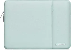 MOSISO Laptop Case 13.3 inch, 13-13.3 inch Laptop Sleeve Compatible with MacBook Air/Pro 13 / Pro 14, HP Dell ASUS Lenovo Notebook, Polyester Vertical Computer Sleeve Bag with Pocket, Mint Green
