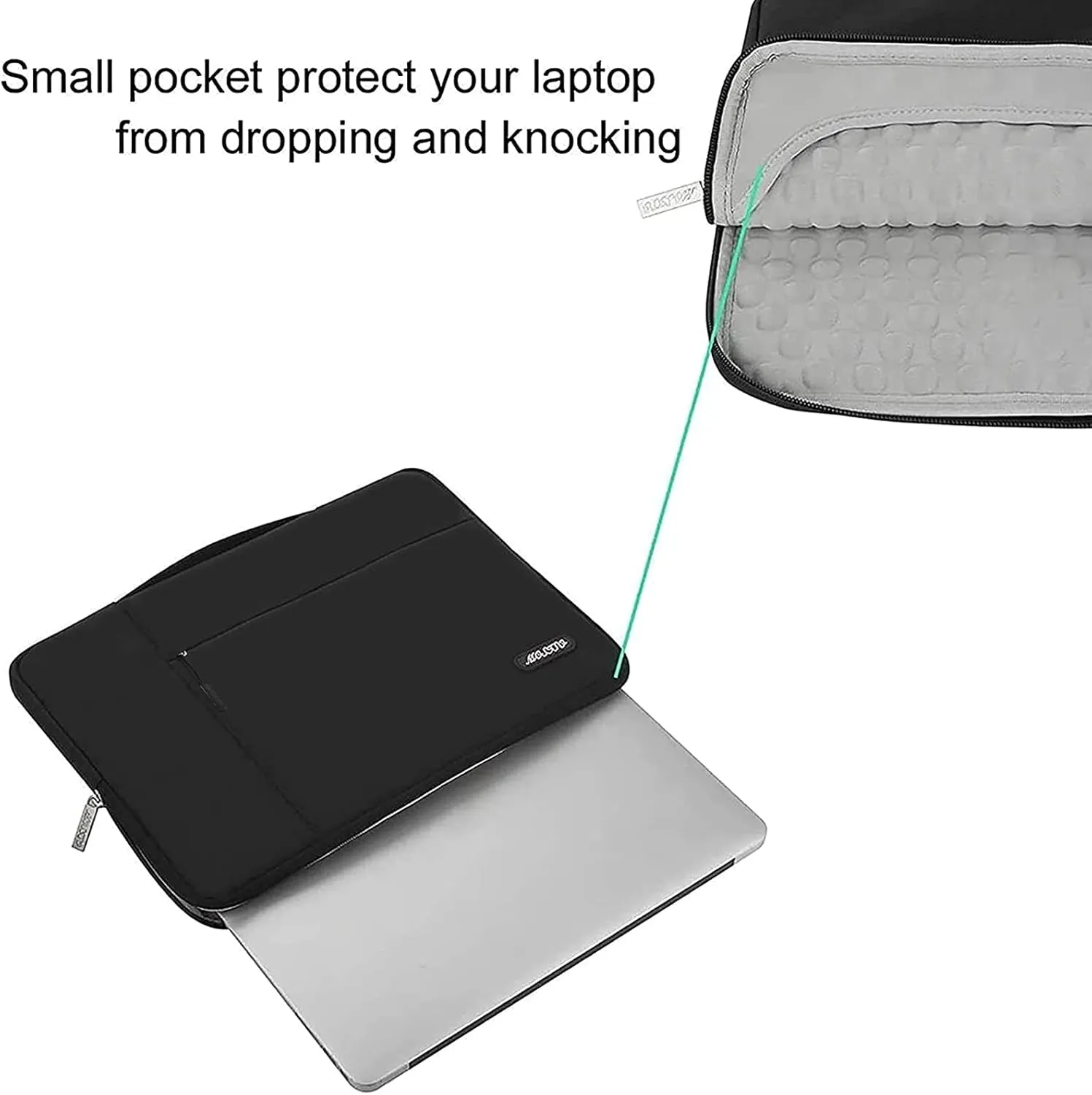 MOSISO Laptop Case 13.3 inch, 13-14 inch Laptop Sleeve with Handle Compatible with MacBook Air/Pro 13 / Pro 14, HP Dell ASUS Lenovo Notebook, Polyester Multifunctional Computer Bag, Black
