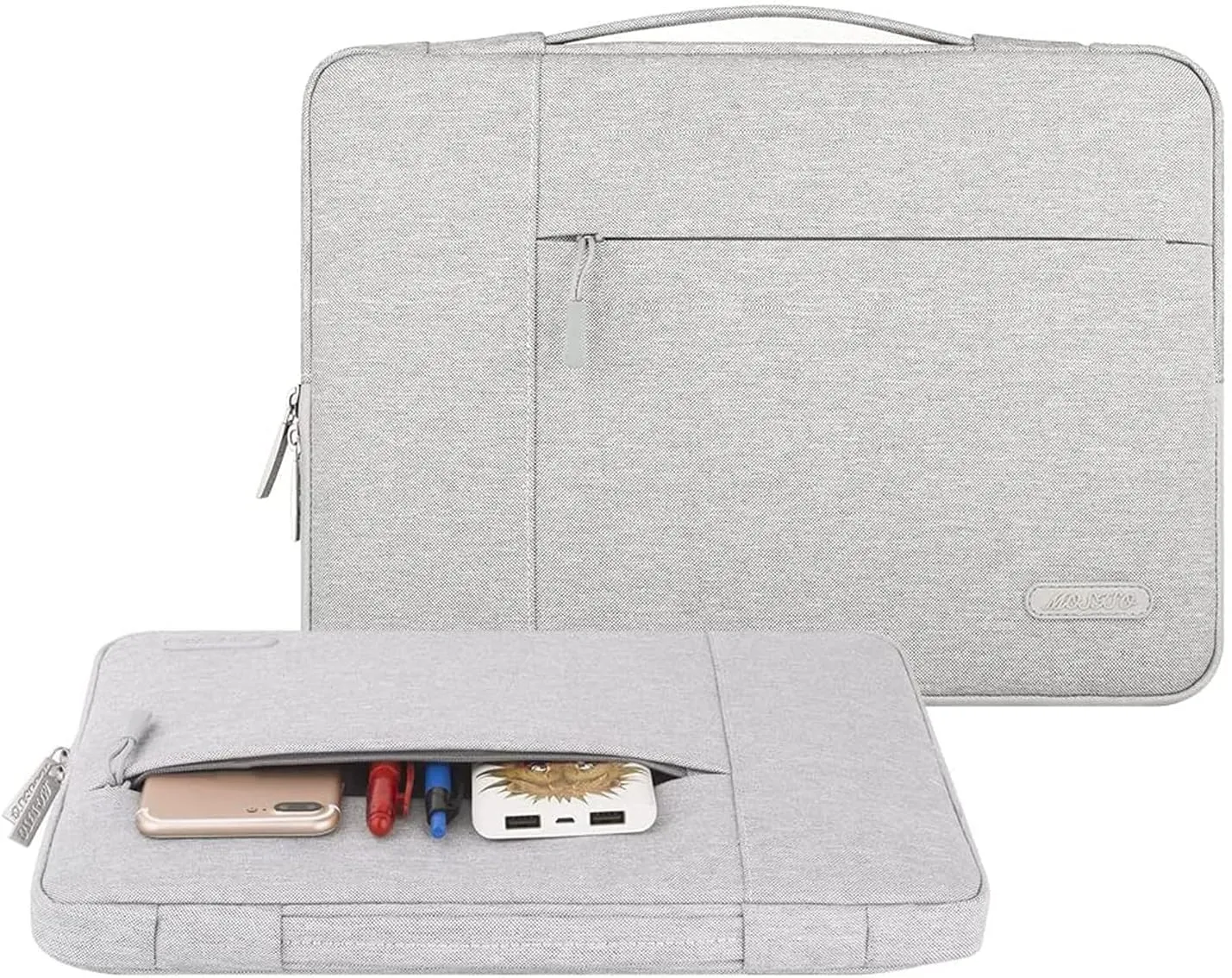 MOSISO Laptop Case 16 inch, 15-15.6 inch Laptop Sleeve with Handle Compatible with MacBook Pro 16 inch, HP, Acer, Dell, Lenovo, ASUS Notebook, Polyester Multifunctional Computer Bag, Gray