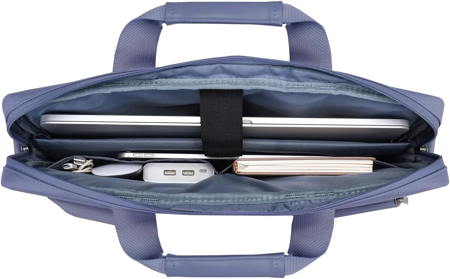 MOSISO Laptop Shoulder Bag Compatible with MacBook Air 15 M4 M3 M2/Pro 16 inch M4 M3 M2 M1,15-15.6 inch Notebook with 2 Raised&1 Flapover&1 Horizontal Pocket&Handle&Belt, Lavender Gray