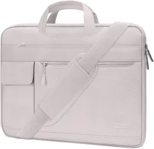 MOSISO Laptop Shoulder Bag Compatible with MacBook Pro 16 inch 2023-2019 M3 A2991 M2 A2780 M1 A2485 A2141/Pro 15 A1398,15-15.6 inch Notebook,Polyester Flapover Briefcase Sleeve Case, Rock Gray