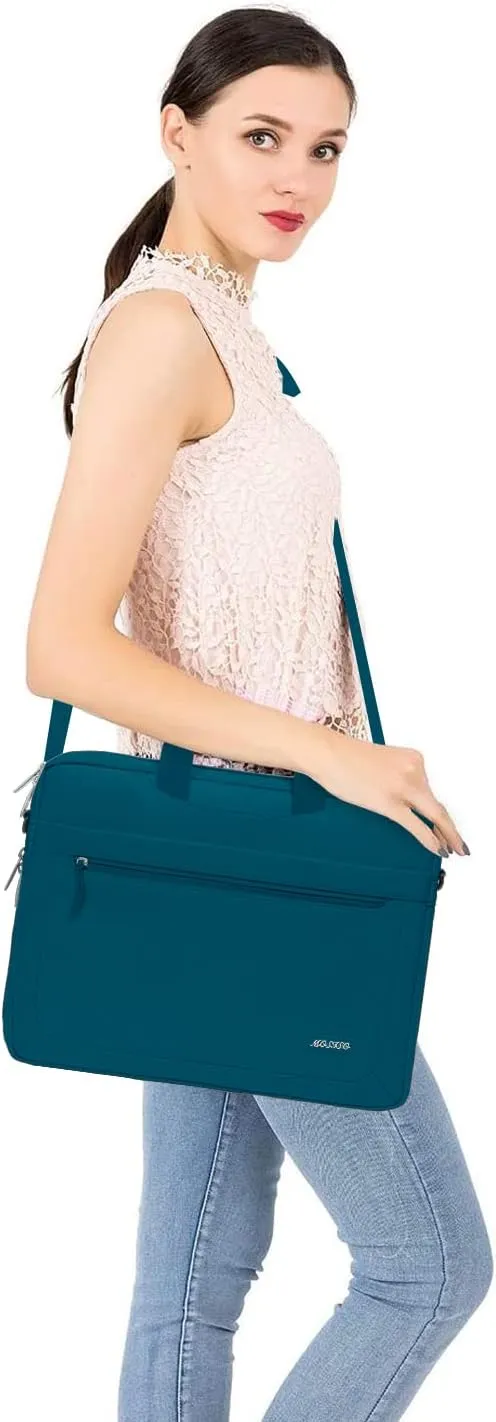 MOSISO Laptop Shoulder Messenger Bag with Adjustable Depth, Compatible with MacBook Air/Pro/14 inch - Deep Teal