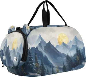 Mountain Kids Overnight Sports Duffel Bags with Shoe Compartment & Wet Pocket Travel Sport Gym Bag for Girls Boys