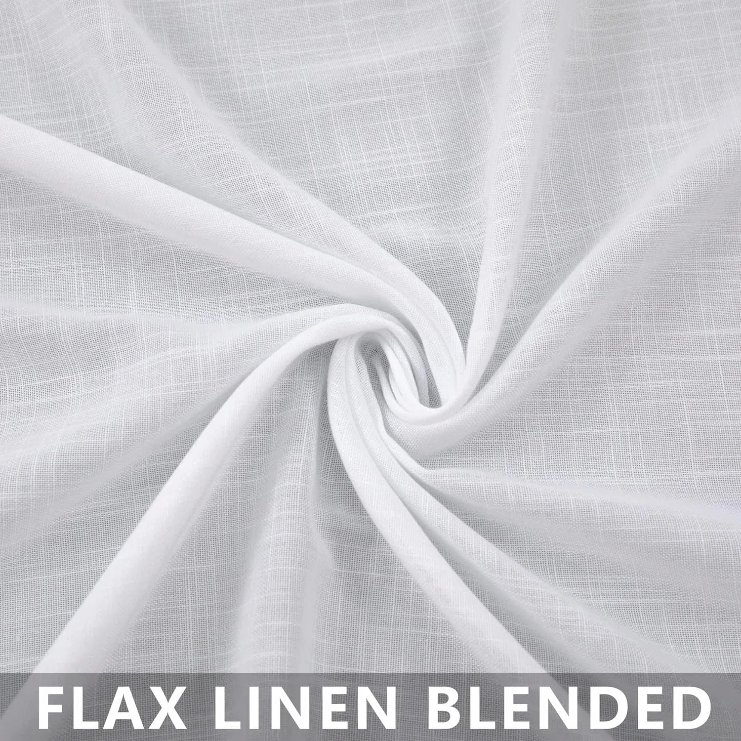 Mrs.Naturall 60 Inch Wide Curtains White for Living Room 2 Panels Pair Rod Pocket Drapes Semi Sheer Linen Extra Large Curtains for Home Office Hotel Flat Family Sunroom Loft Width 5 x 9 FT Long 60x108