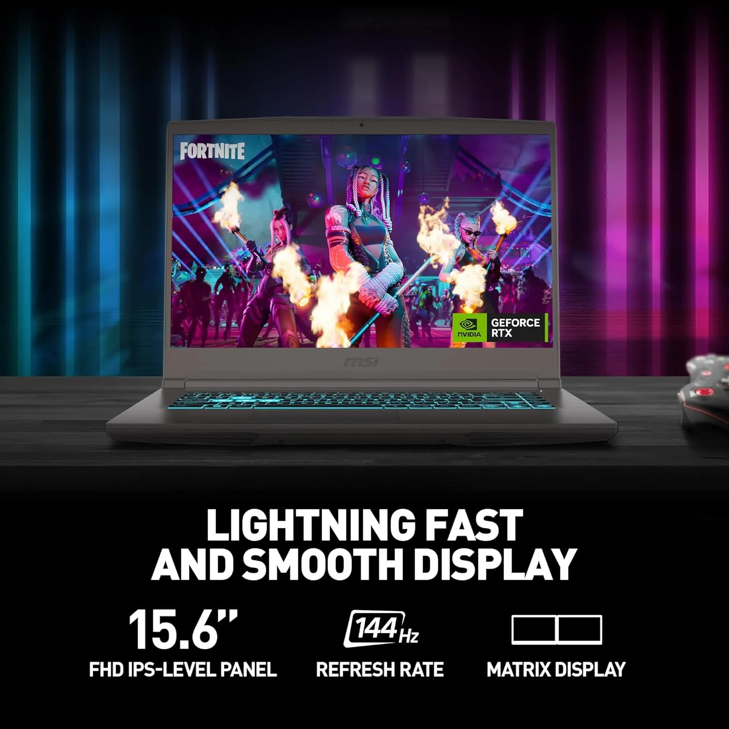MSI Thin A15 15.6” 144Hz FHD Gaming Laptop: Ryzen 5-7535HS, NVIDIA Geforce RTX 2050, 8GB DDR5, 512GB NVMe SSD, Cooler Boost 5, Win 11: Black B7UCX-218US