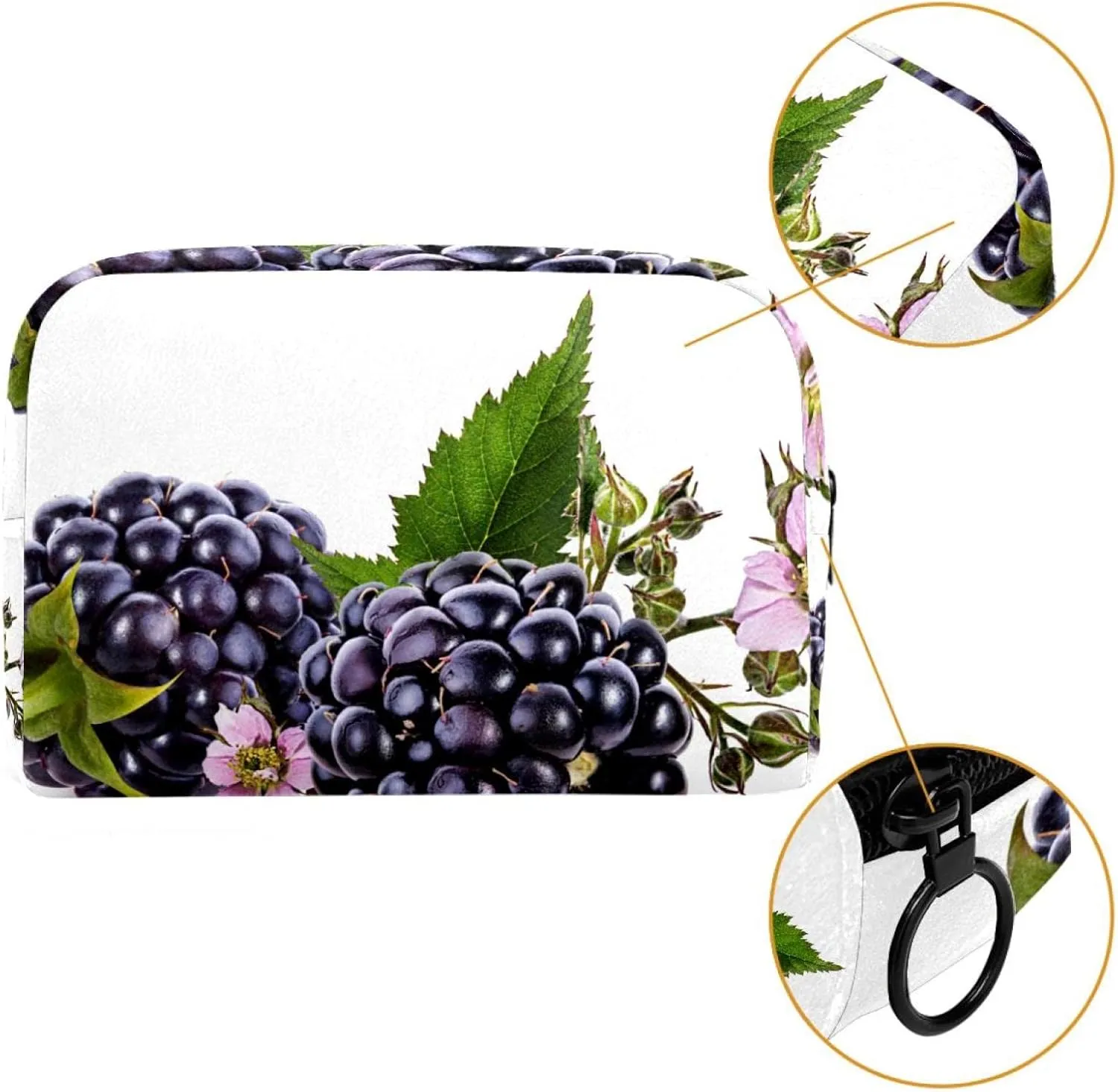 Mulberry Fruit Small Makeup Bags for Women Teen Girls, Makeup Storage Bag with Zipper Accessories Organizer Bag for Travelling