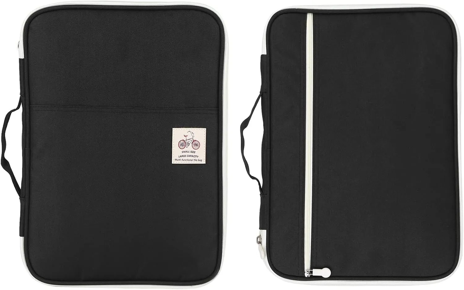 Multifunction Portfolio Travel File Organizer, A4 Document Bags File Folder Organizer Computer Notebook Zippered Case(Balck)