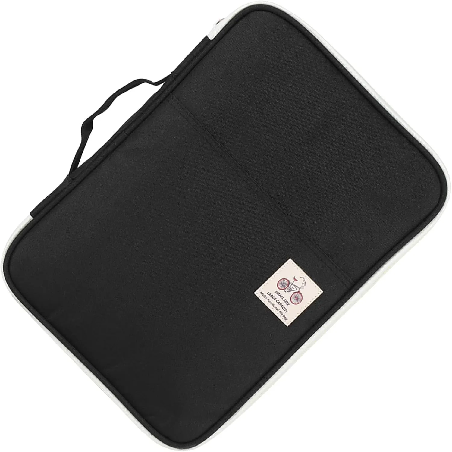 Multifunction Portfolio Travel File Organizer, A4 Document Bags File Folder Organizer Computer Notebook Zippered Case(Balck)