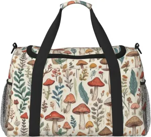 Mushroom Flora Travel Duffel Bag Tote Bag Sports Gym Bag For Women And Men