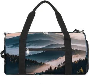 Natural Mist Mountain Tree Gym Bag Sport Gym Tote Bag Lightweight Duffle Bag Carry On Weekender Bags for Women Men
