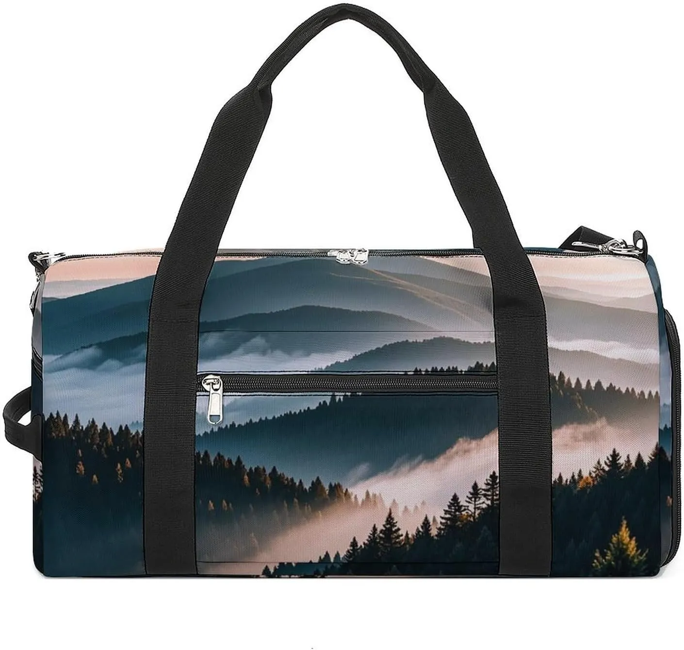 Natural Mist Mountain Tree Gym Bag Sport Gym Tote Bag Lightweight Duffle Bag Carry On Weekender Bags for Women Men