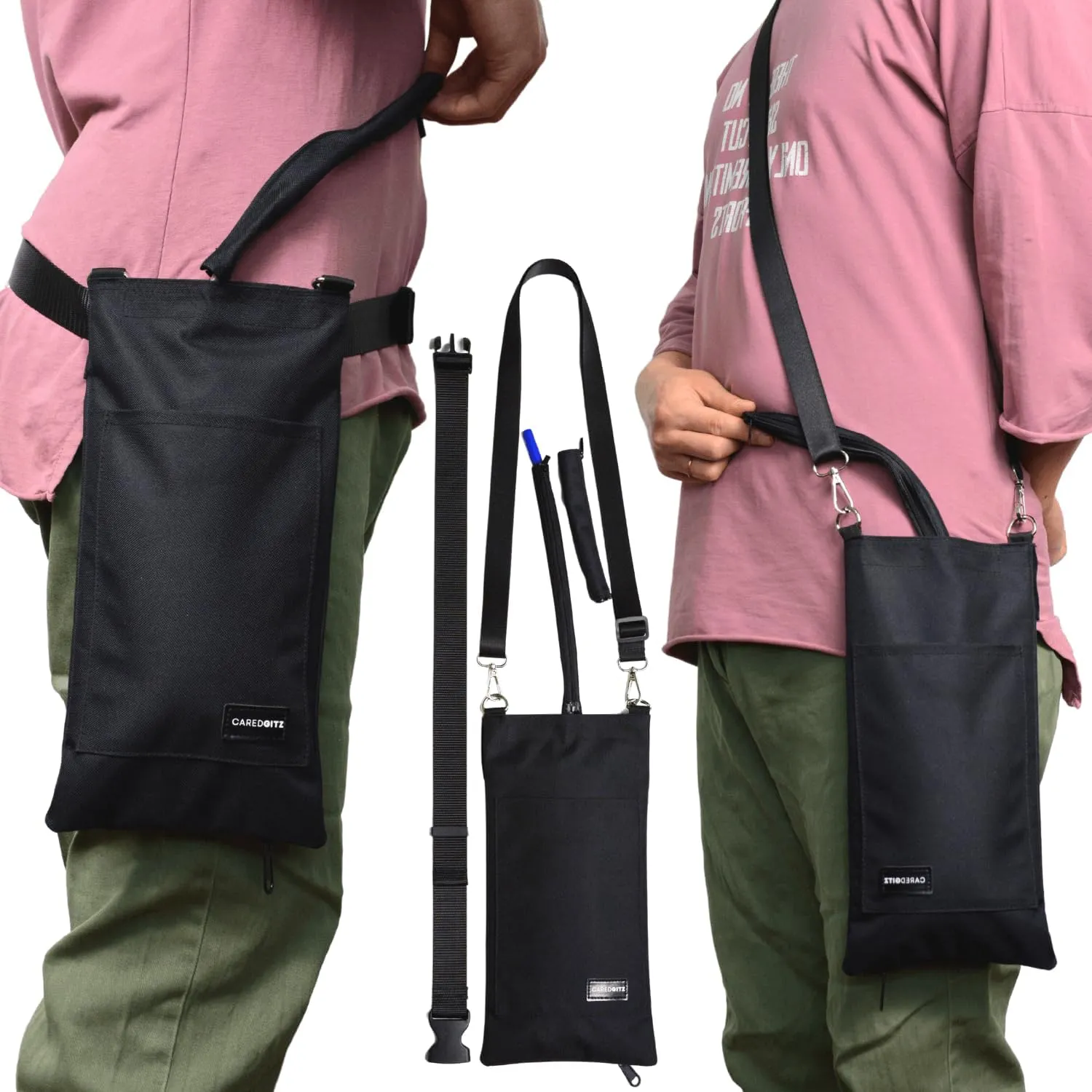 Nephrostomy Bag Holder, Drainage Bag Cover, w/Shoulder Strap & Waist Belt, Catheter Bag Holder, w/Tube Cover, Discreet Nephrostomy Supplies for Privacy & Dignity, Washable, Fits 1000ml Bags