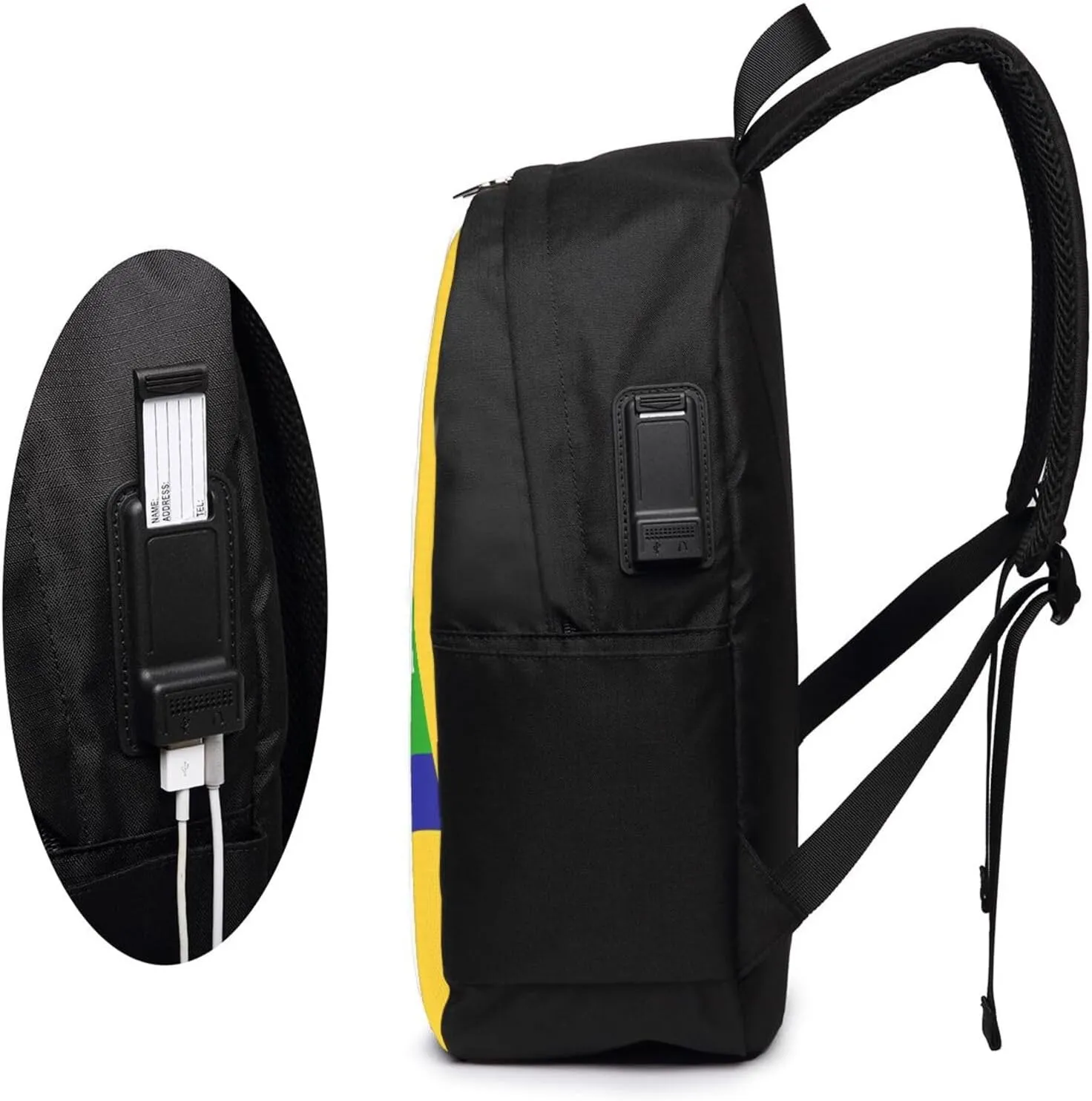 Nevis St. Kitts Flag Laptop Backpacks Travel Backpack Casual Business Daypack Sport Rucksack Computer Bag Fits up to 17 Inch Notebook with USB Port
