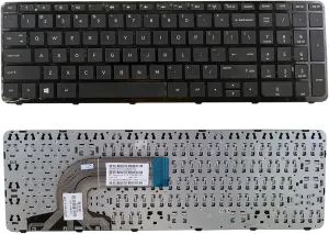 New Laptop Keyboard with Frame Replacement for HP Pavilion 15-E 15-G 15-N 15-R 15-S Series 719853-001 749658-001, US Layout Black Color