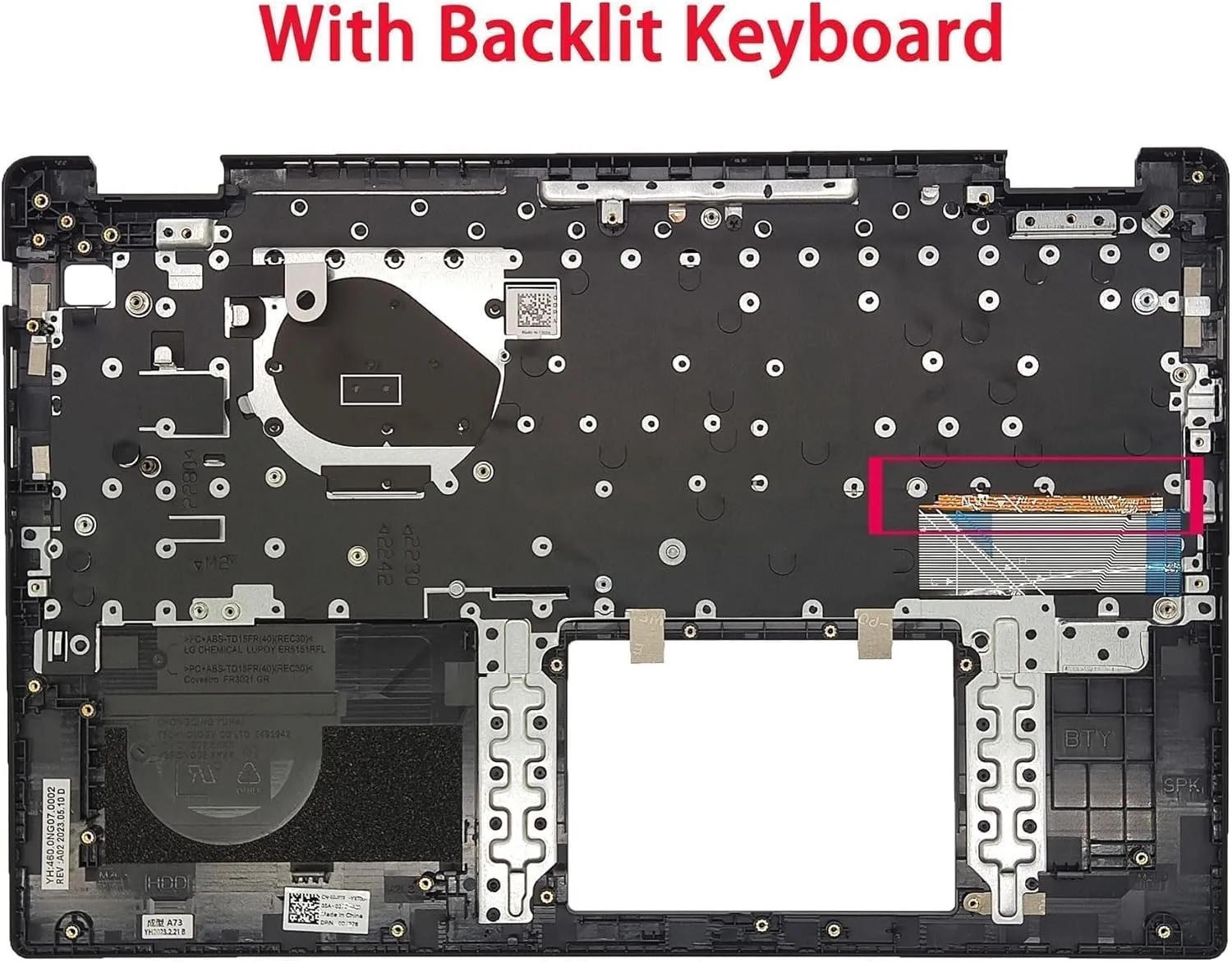 New Upper Case Palmrest Backlit Keyboard Assembly Replacement for DELL Latitude 3520 E3520 Series Laptop Top Cover US Layout DJP76 0DJP76 Black