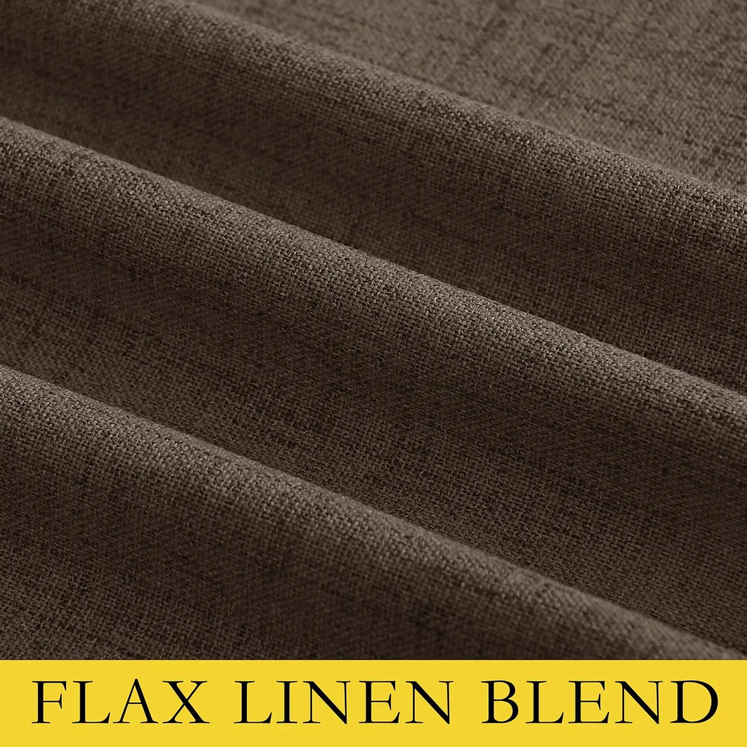 NICETOWN Coffee Vintage Linen 100% Blackout Curtains for Living Room, Thermal Insulated Curtains 84“ Long, Noise Reducing Window Treatment Drapes for Hall Room, 52" Wide Per Panel, Set of 2