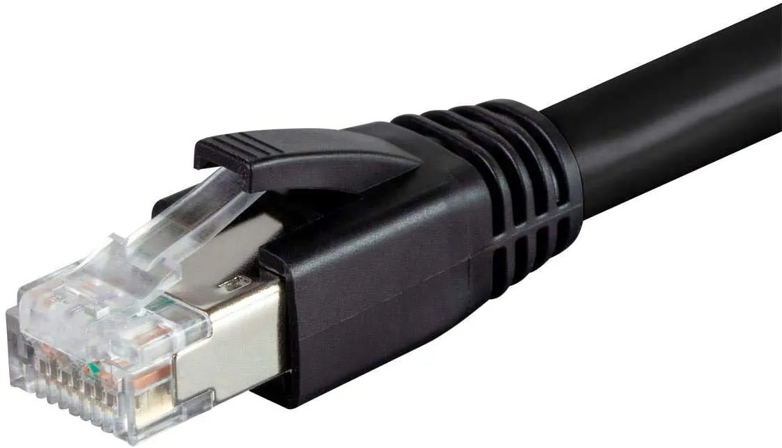 Nippon Labs Cat8 RJ45 3FT Ethernet Patch Internet Network LAN Cable, Indoor/Outdoor, 24AWG Shielded Latest 40Gbps 2000Mhz, Weatherproof S/FTP for Router, PS4, PS5, Xbox, PoE, Switch, Modem (Black)