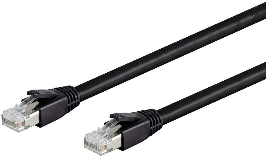 Nippon Labs Cat8 RJ45 3FT Ethernet Patch Internet Network LAN Cable, Indoor/Outdoor, 24AWG Shielded Latest 40Gbps 2000Mhz, Weatherproof S/FTP for Router, PS4, PS5, Xbox, PoE, Switch, Modem (Black)