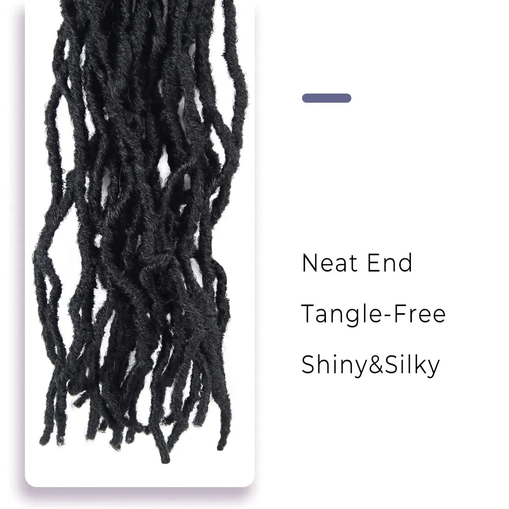 Niseyo Faux Locs Crochet Hair 10 Inch Soft locs, 6 Packs Short Crochet Locs Pre Looped Crotchet Straight Synthetic Hair Extensions (1B, Natural Black)