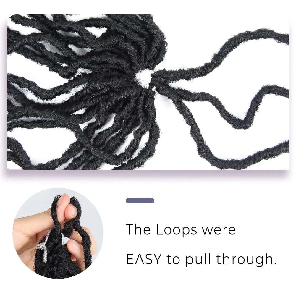 Niseyo Faux Locs Crochet Hair 10 Inch Soft locs, 6 Packs Short Crochet Locs Pre Looped Crotchet Straight Synthetic Hair Extensions (1B, Natural Black)