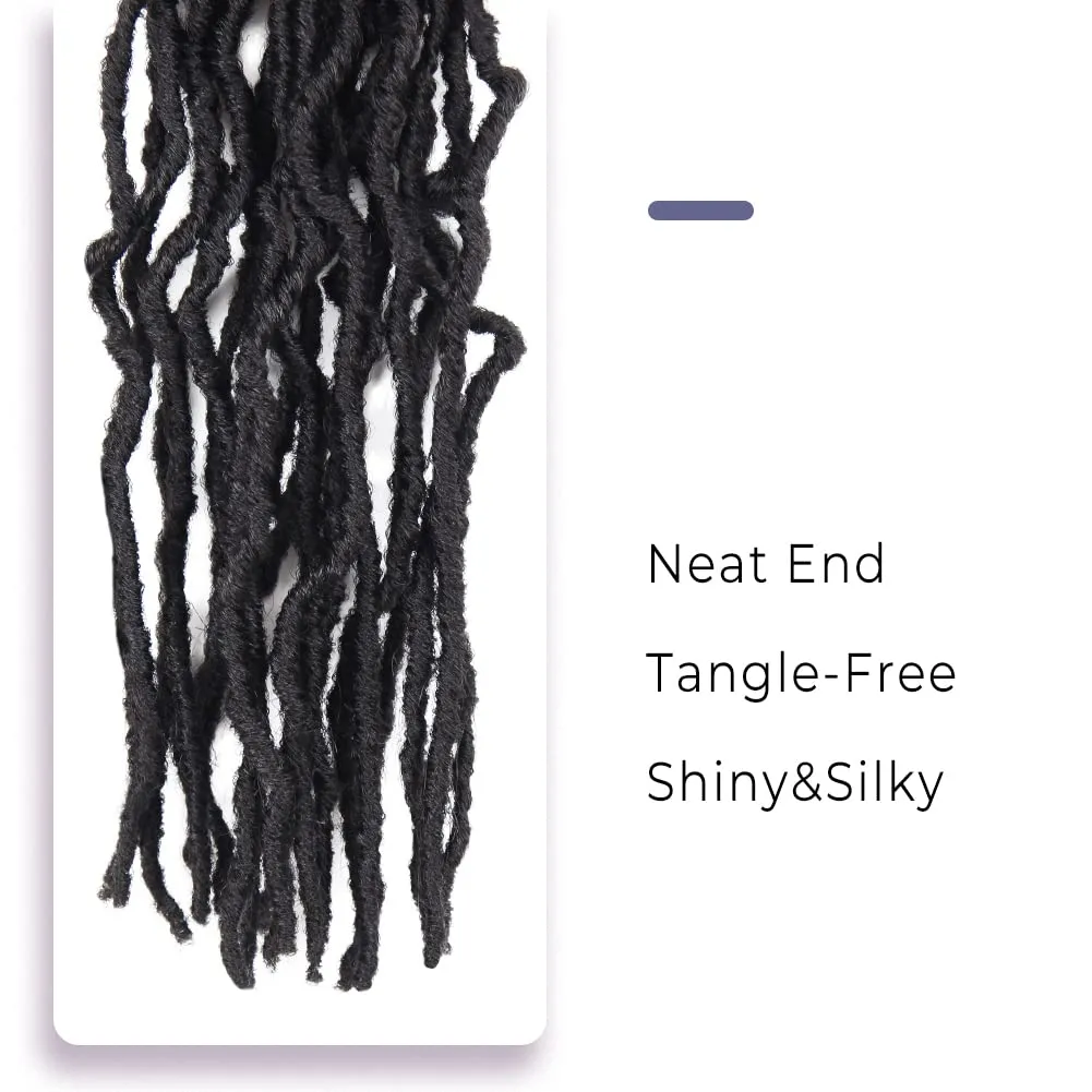 Niseyo Faux Locs Crochet Hair 24 Inch Soft Locs, 6 Packs Long Crochet Locs Pre Looped Crotchet Straight Synthetic Hair Extensions (24 Inch, 2#/Off Black)