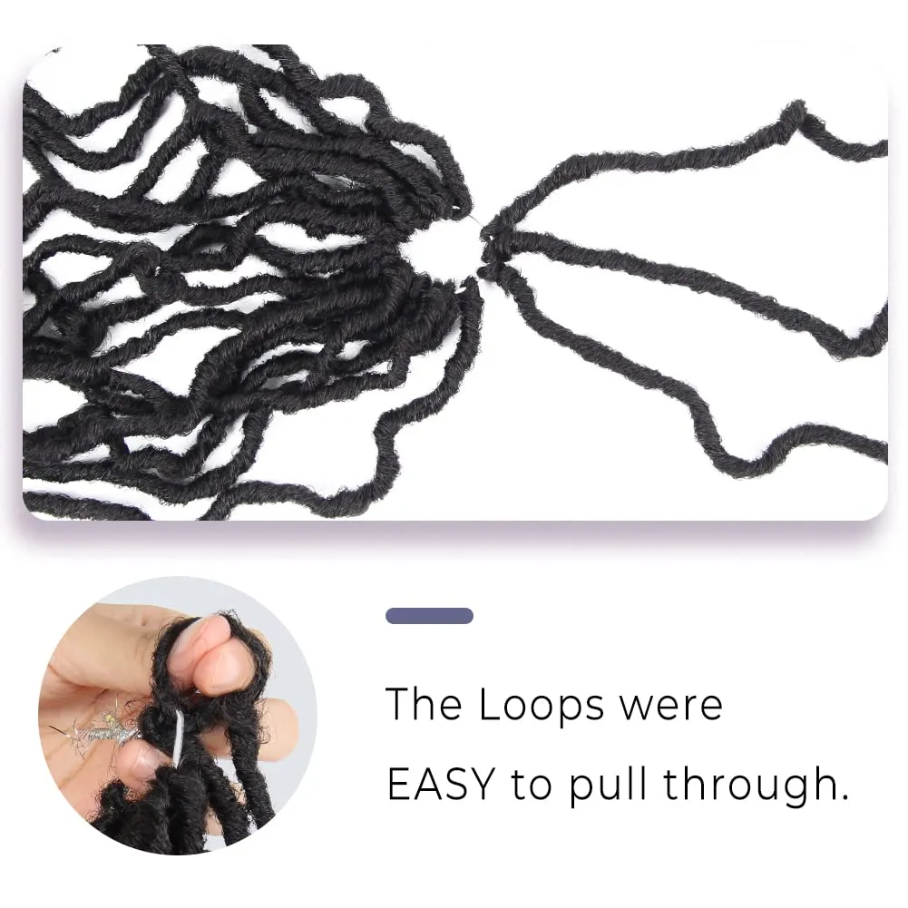 Niseyo Faux Locs Crochet Hair 24 Inch Soft Locs, 6 Packs Long Crochet Locs Pre Looped Crotchet Straight Synthetic Hair Extensions (24 Inch, 2#/Off Black)