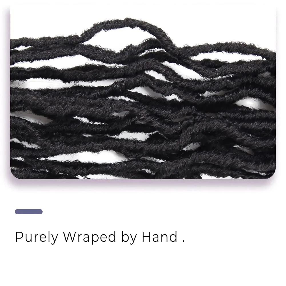 Niseyo Faux Locs Crochet Hair 24 Inch Soft Locs, 6 Packs Long Crochet Locs Pre Looped Crotchet Straight Synthetic Hair Extensions (24 Inch, 2#/Off Black)