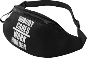 Nobody Cares Work Harder Waist Bag Men's and Women's Adjustable Travel Chest Pack Outdoor Running Waist Bag