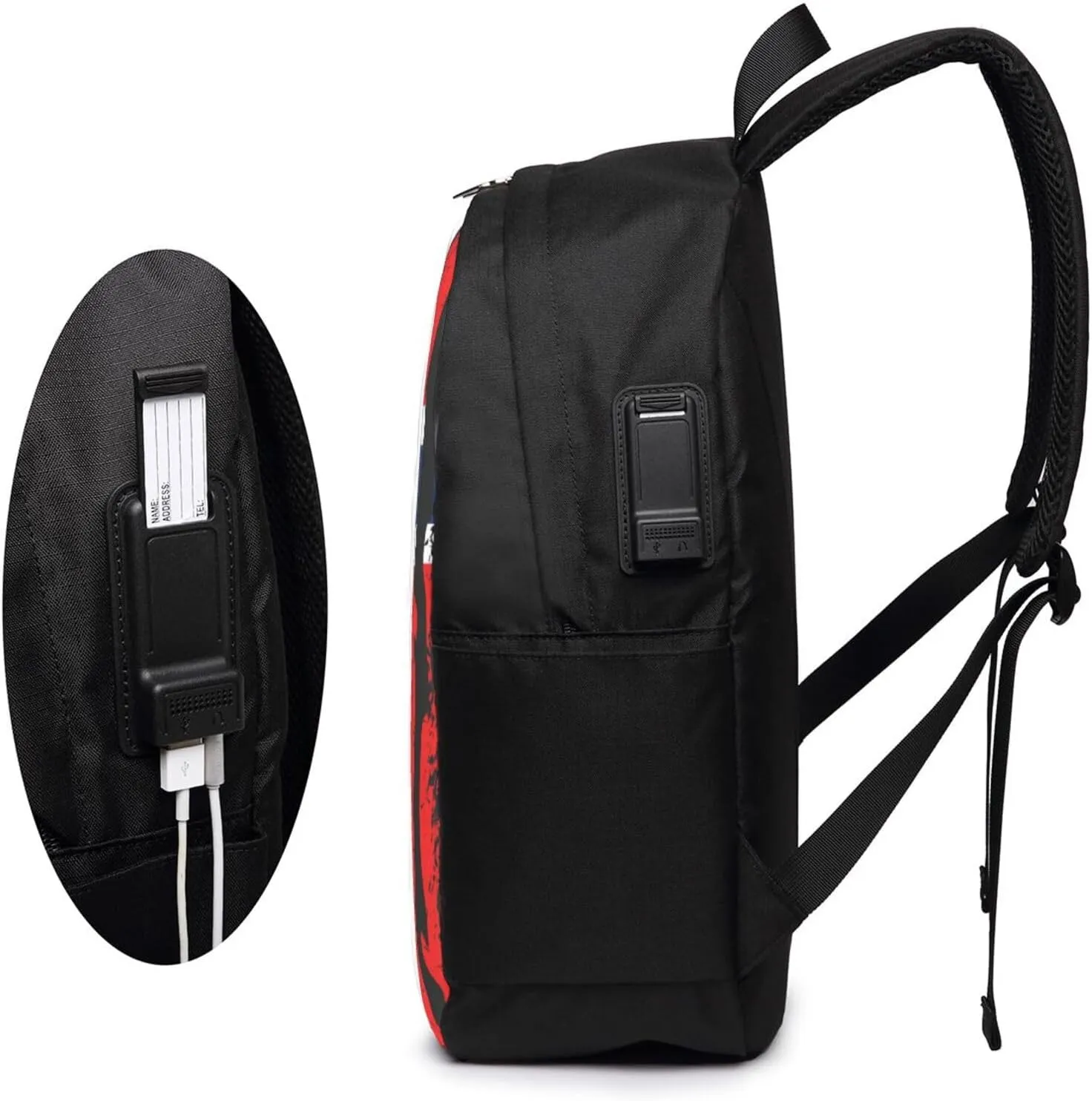 Norwegian American Flag Norway Root Laptop Backpacks Travel Backpack Casual Business Daypack Sport Rucksack Computer Bag Fits up to 17 Inch Notebook with USB Port