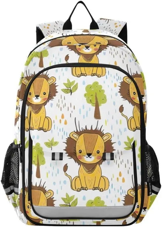 ODAWA Cute Cartoon Lions Bagpacks Elementary School Bag Girls Boys Backpack, 17 Inch