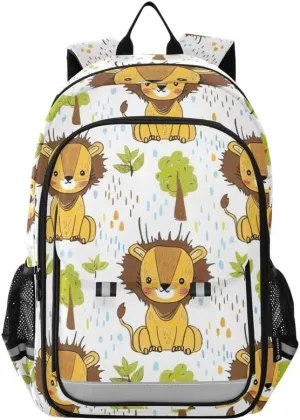 ODAWA Cute Cartoon Lions Bagpacks Elementary School Bag Girls Boys Backpack, 17 Inch