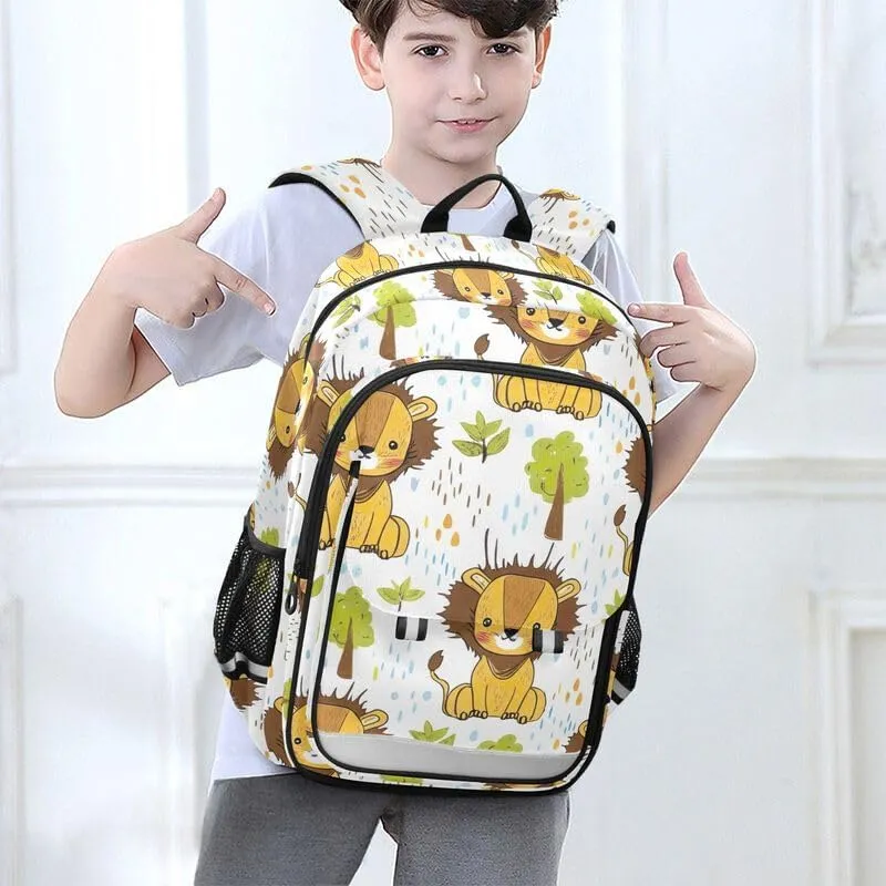 ODAWA Cute Cartoon Lions Bagpacks Elementary School Bag Girls Boys Backpack, 17 Inch