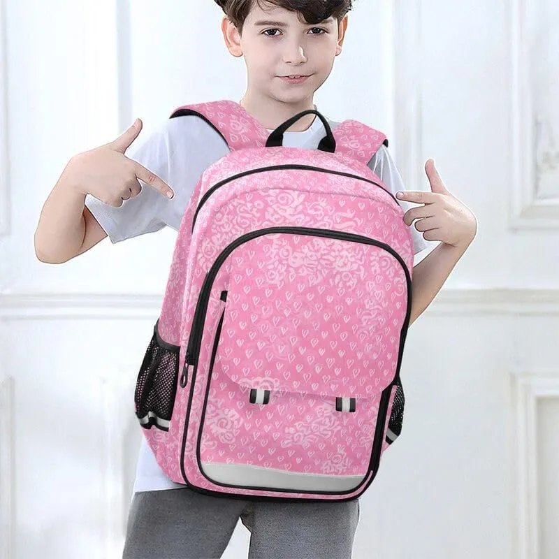 ODAWA Hearts Circles Backpack for Students Sturdy Durable Travel Gifts Presents Kids Backpack Ages 6-12