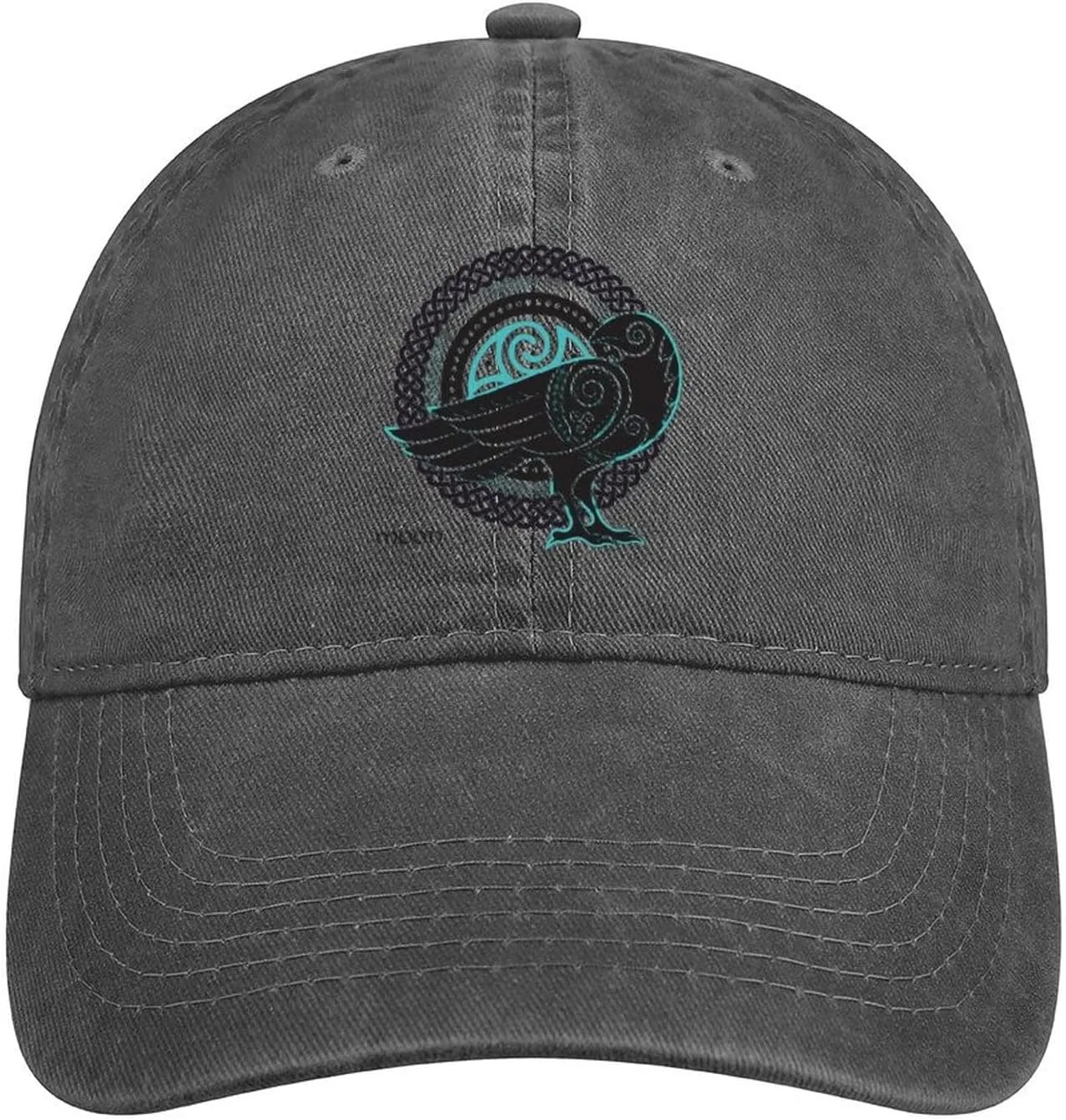 Odin Ravens Baseball Cap, Unisex Nordic Myth Viking Crow Print Sports Hat Trucker Cap, Sun Hat for Tennis Golf Travel,Dark Gray