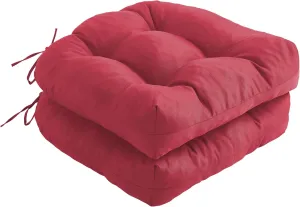 Outdoor Chair Cushions Set of 2, Patio Chair Cushions with Ties, 19x19 Tufted Outdoor Seat Cushions, Waterproof Patio Furniture Cushions, Outdoor Dining Chair Pads, Burgundy