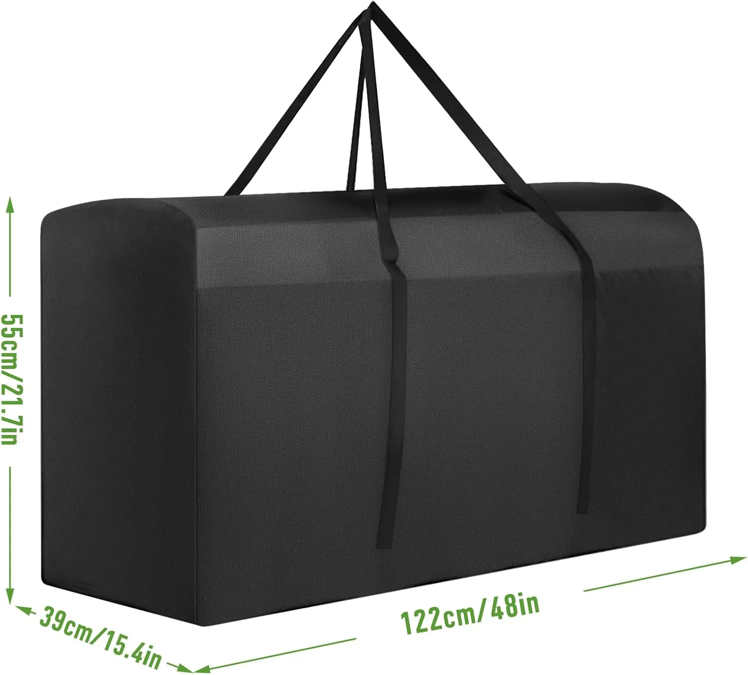 Outdoor Cushion Storage Bag, 48 Inch 420D Waterproof, Extra Large Patio Cushion Storage Bag with Zipper Handles for Patio Cushion Furniture (48'' L x 15'' W x 22'' H)