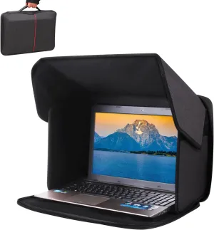 Outdoor Laptop Sun Shade Portable Shield Cover for Work Outside,Computer Privacy Hood Cover,Compurer Bag Shade Sleeve Case for 12-14in(Patent Pending)