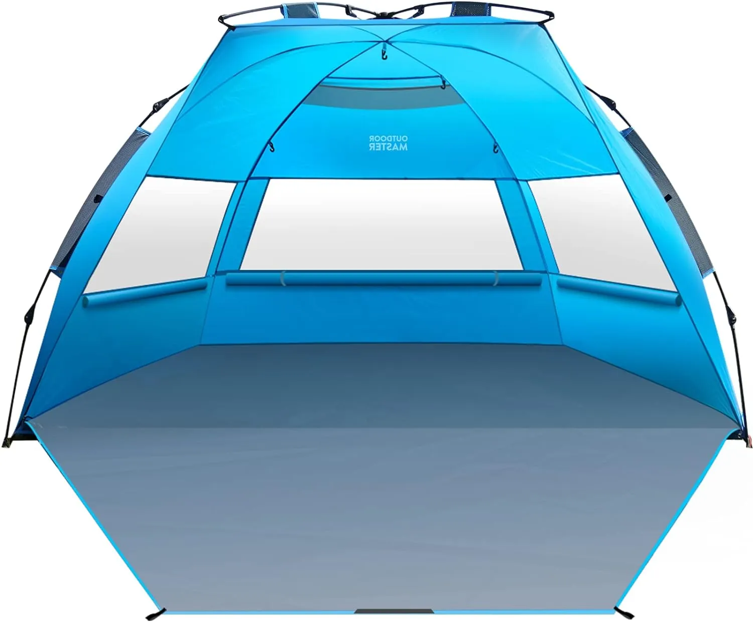 OutdoorMaster Beach Tent for 3-4 Person - Easy Setup and Portable Beach Shade Sun Shelter Canopy with UPF 50  UV Protection Removable Skylight Family Size