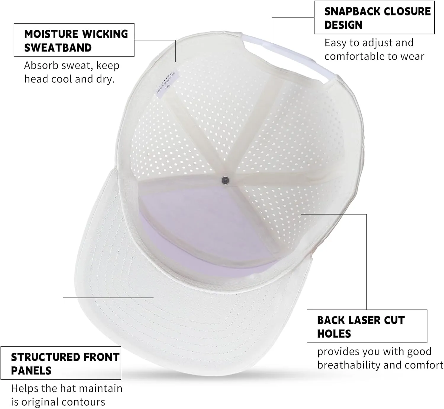 Oversize XXL Blank Flatbill Mesh Snapback Cap for Big Head 23.6"-25.6" Extra Large 6 Panel Camper Style Hat Baseball Cap