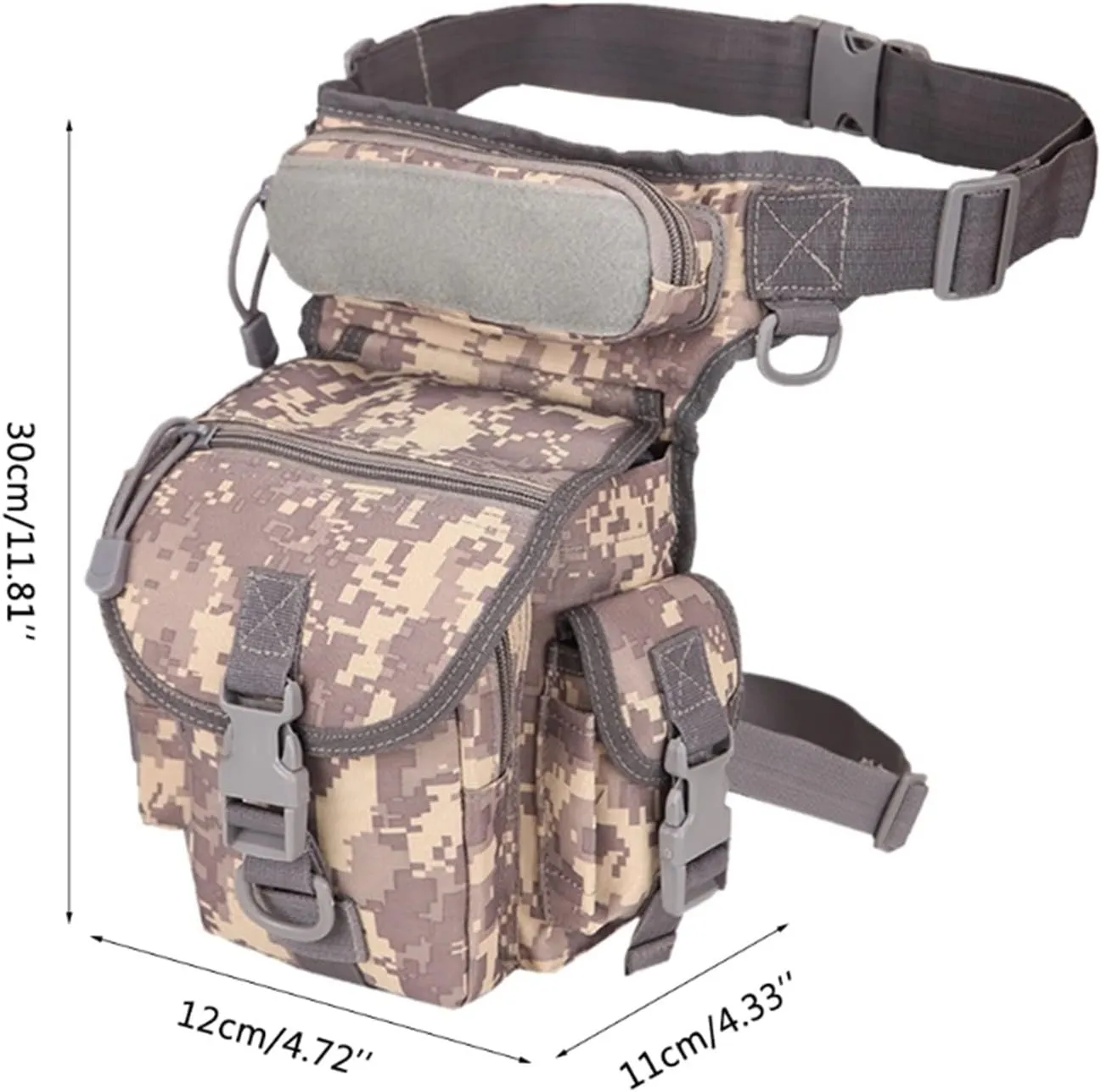 Oxford Cloth Army Camouflage Style Pinpointing Metal Detector Find Bag Messenger Journalist Photography Sport Leg Bag Utility Manager(Green)