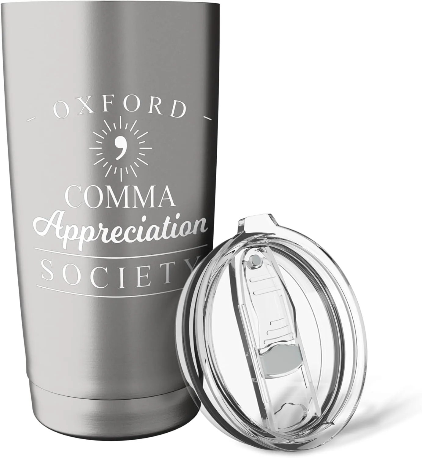 Oxford Comma Appreciation Society Grammar Gift Stainless Steel Insulated Tumbler